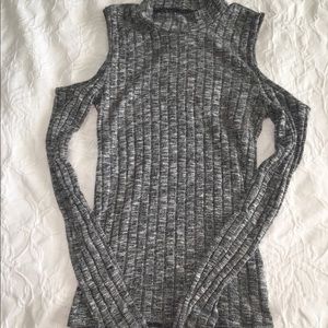 American Eagle mock neck cold shoulder top